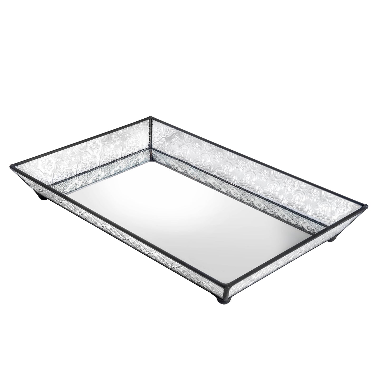 Vintage Clear Glass Tray For Vanity By J Devlin | Tra 106-1
