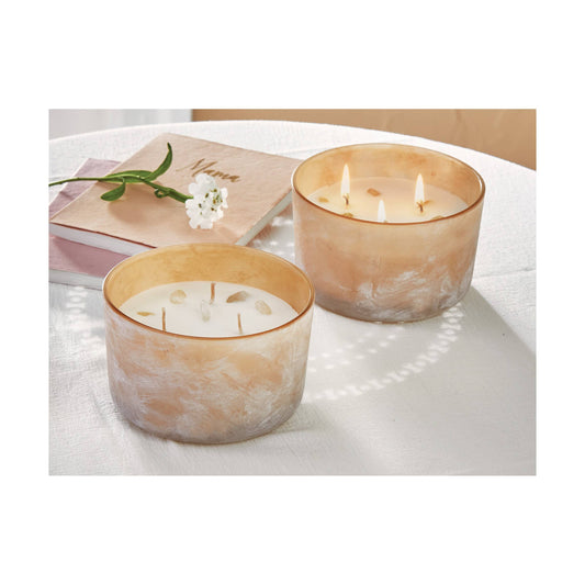 Sunrise Lavender Sage Soy blend Candle Blush Glass