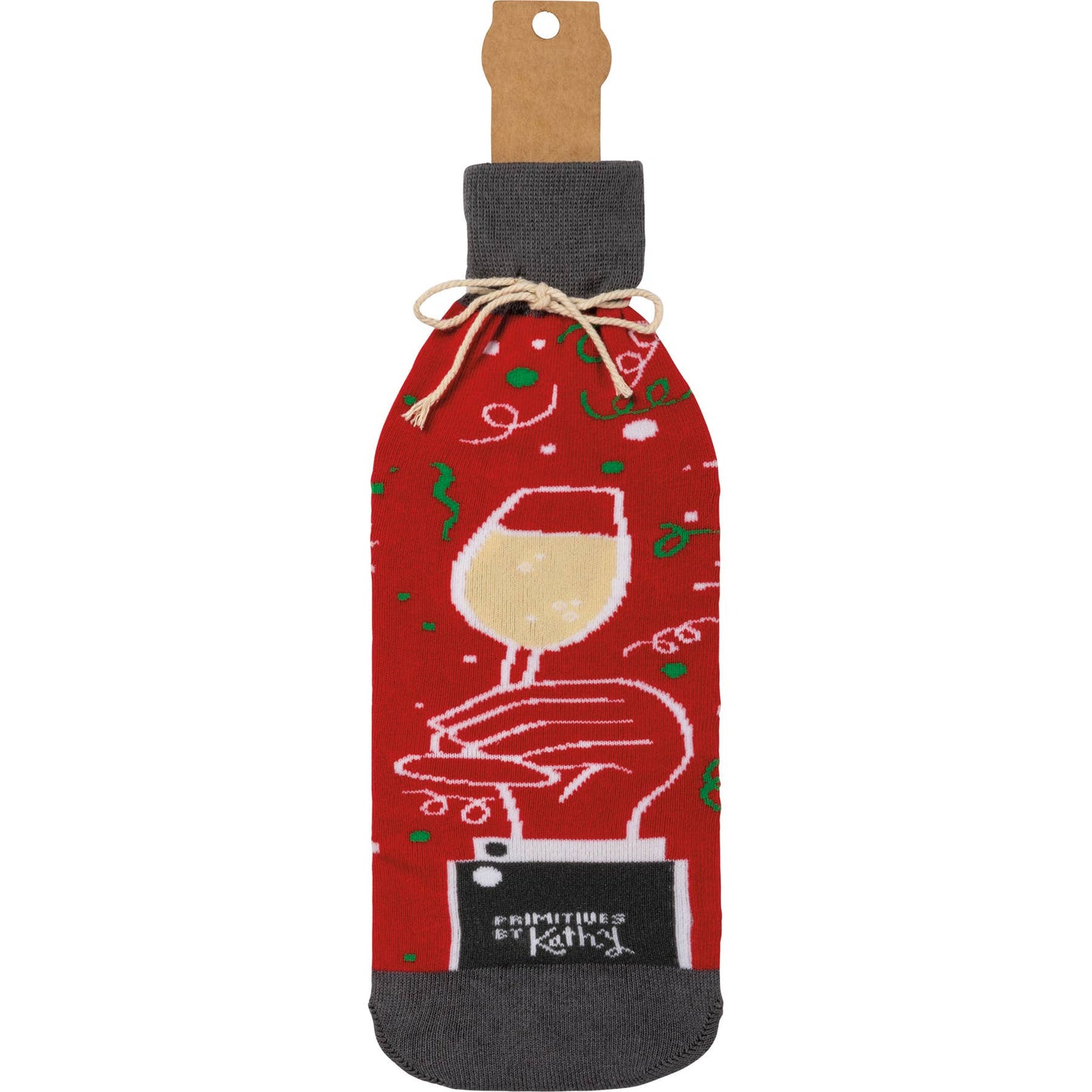 Calcetín para botella con diseño de brindis