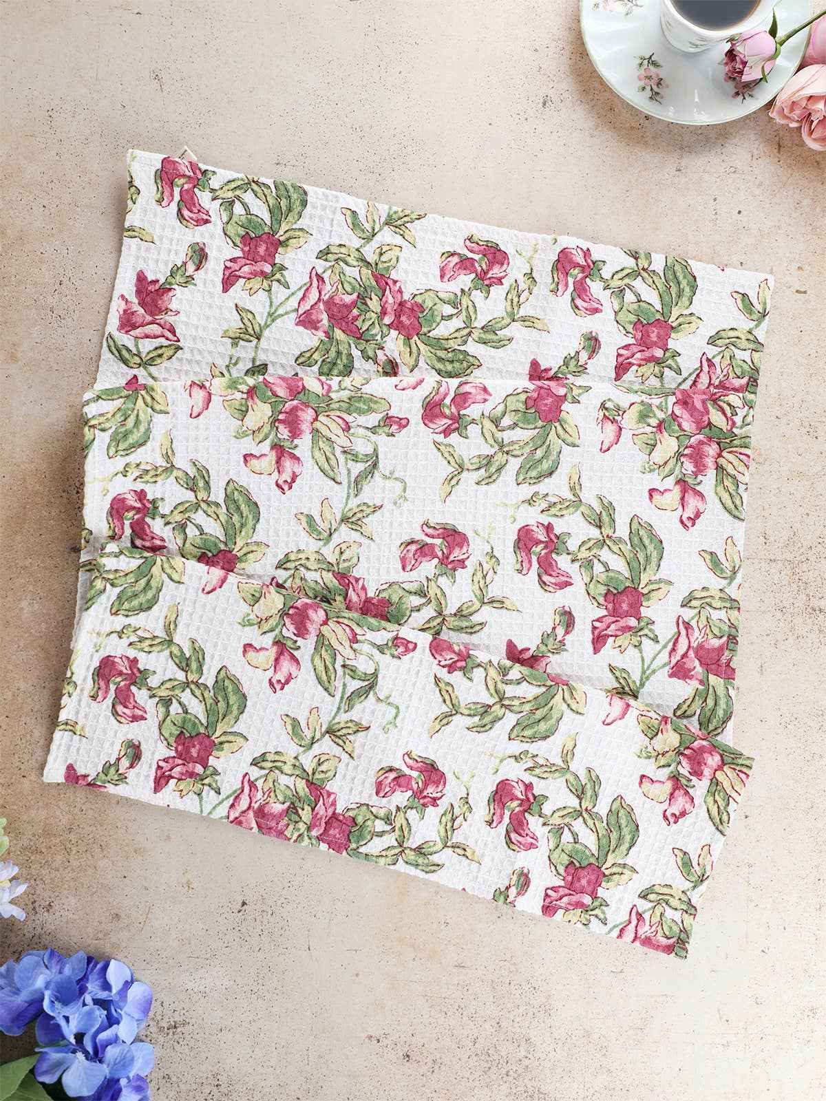 Sweet Pea Tea Towel Set of 2 - Ivory