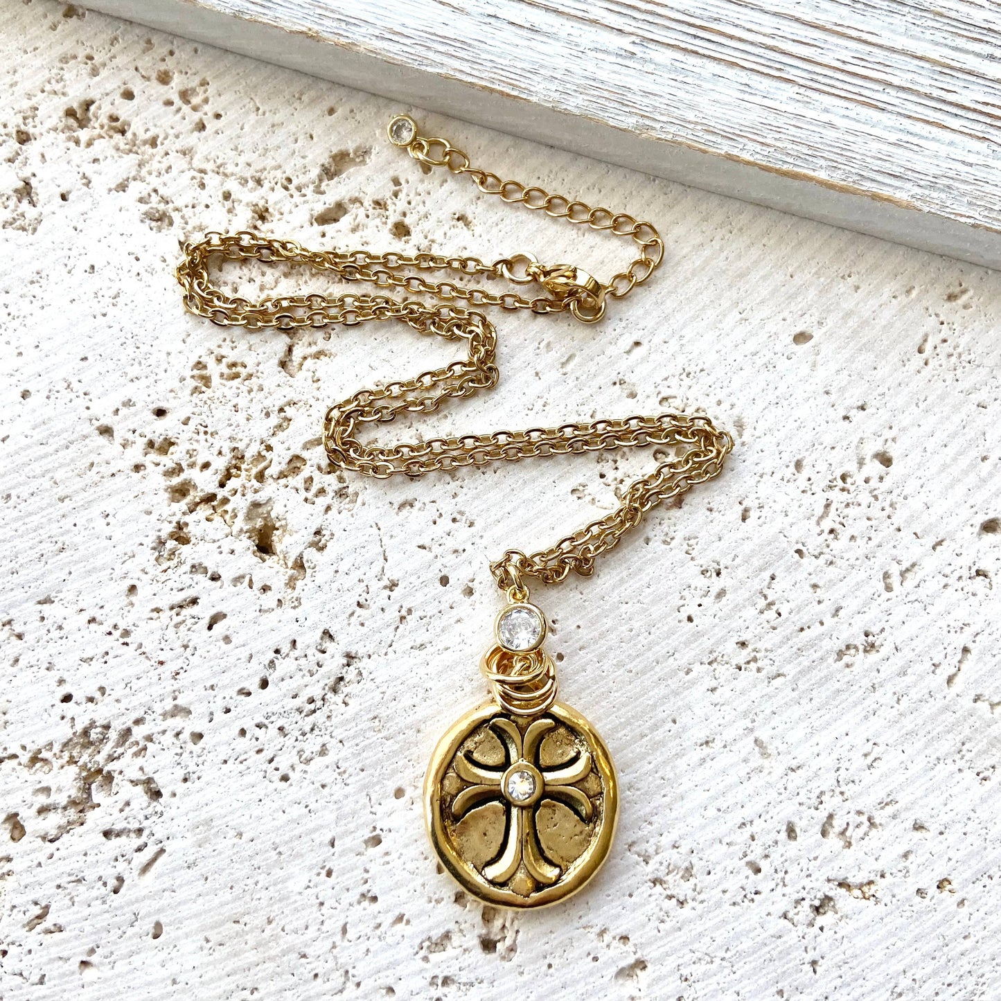 Vintage Cross religious jewelry necklace