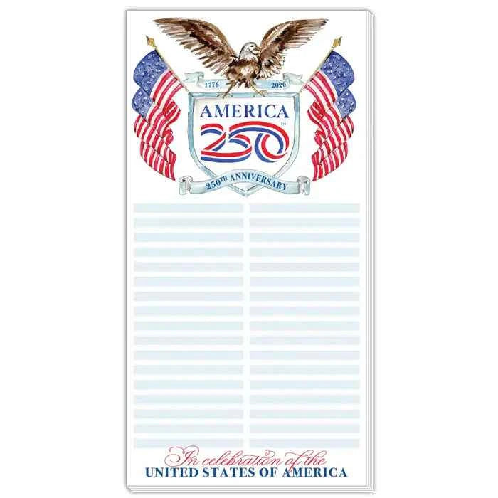 America 250 Logo with Bald Eagle and Flags Long Pad