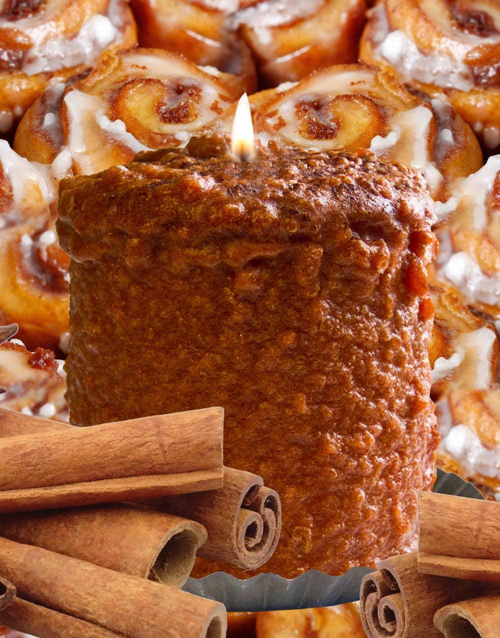 Vela aromática de panecillo de canela