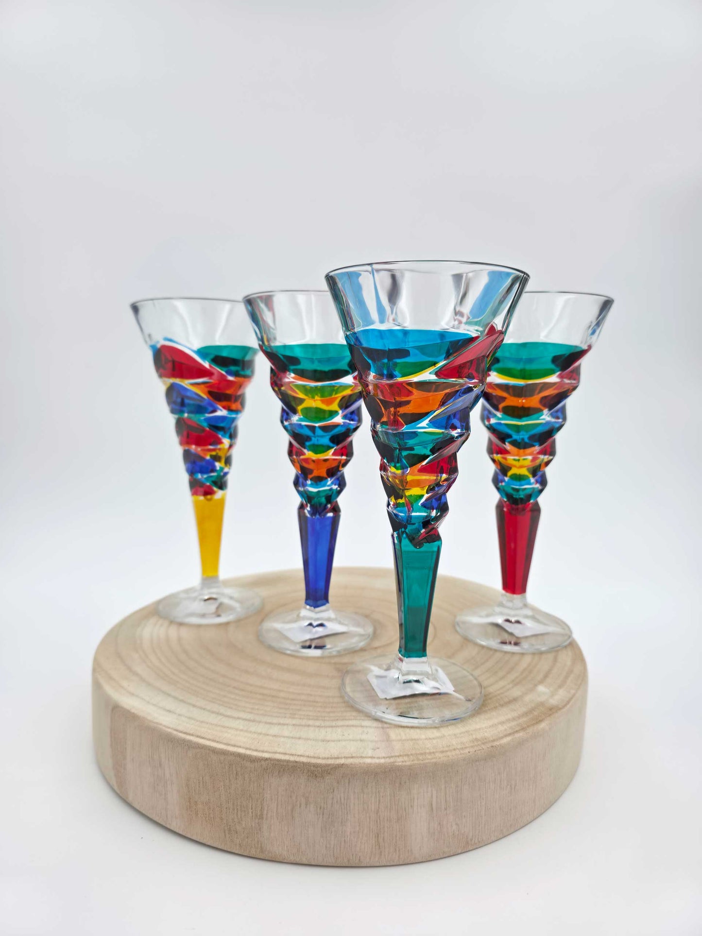 Hand-Painted Italian Crystal Dyno Wine Glasses