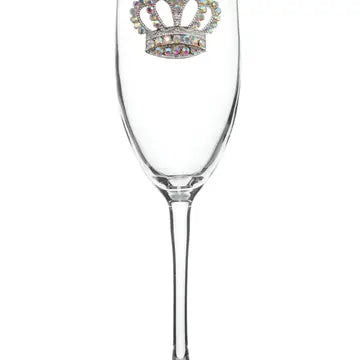Aurora Borealis Crown Jeweled Champagne Glass