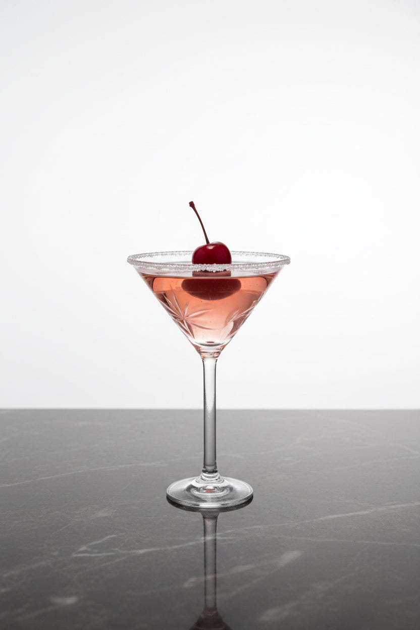 Ornament glass pink cosmopolitan cocktail H8.5cm