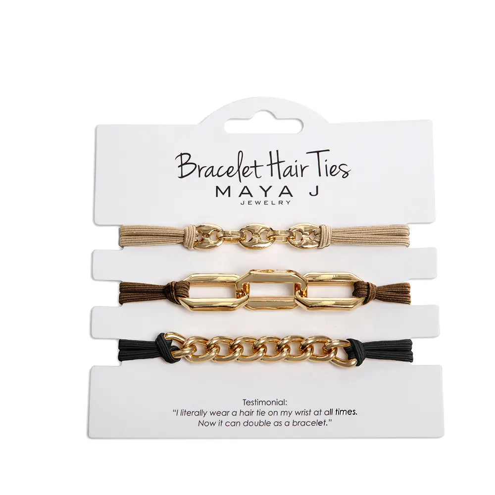 Bracelet Hair Ties-Western Beige Brown Black