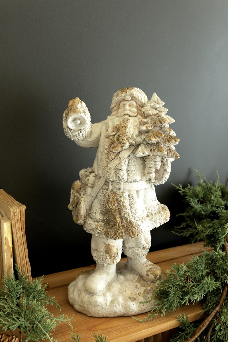 Antique White Faux Concrete Santa
