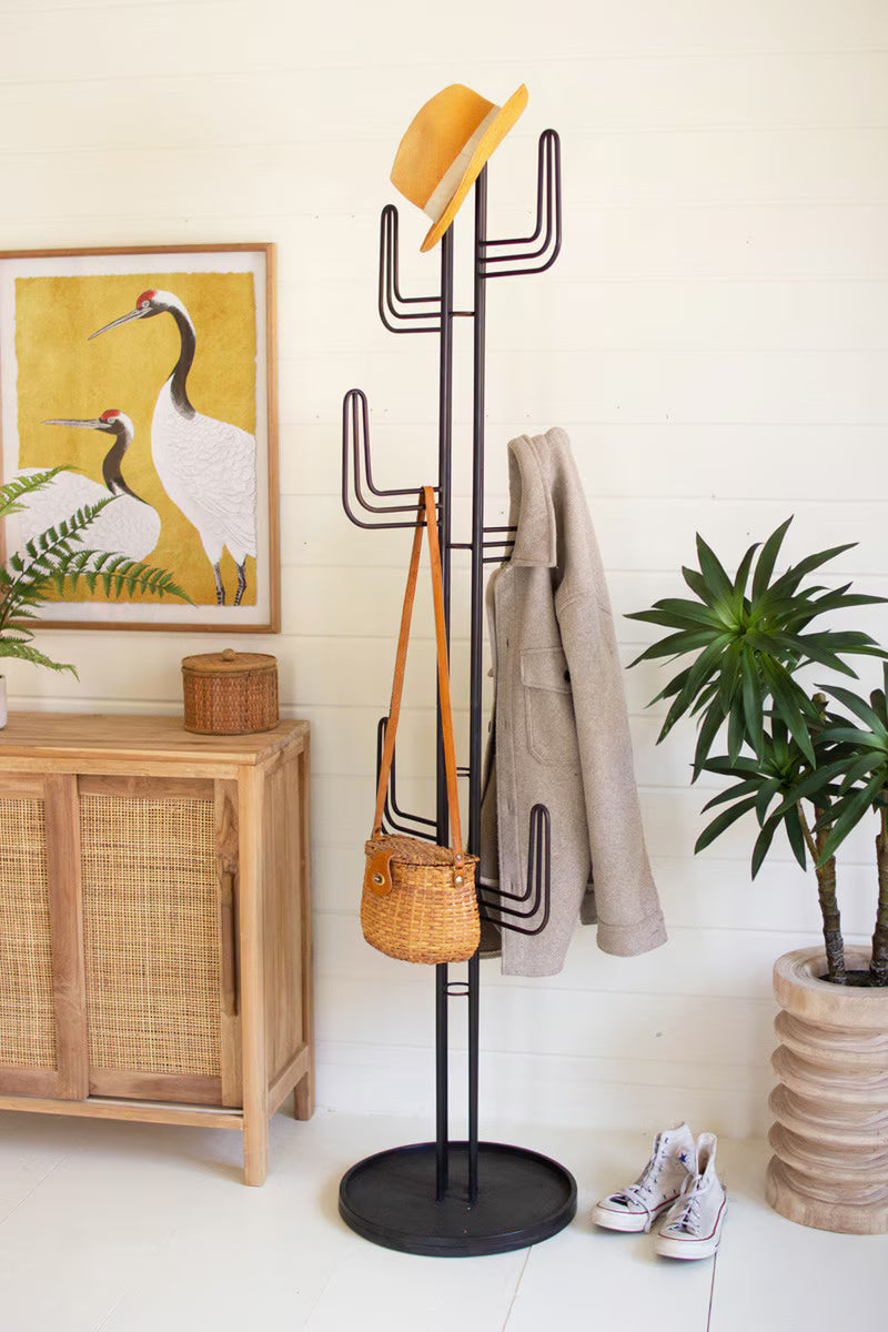 Black Iron Cactus Coat Rack