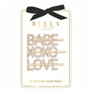 Crystal Hair Pins, Babe, XOXO, Love