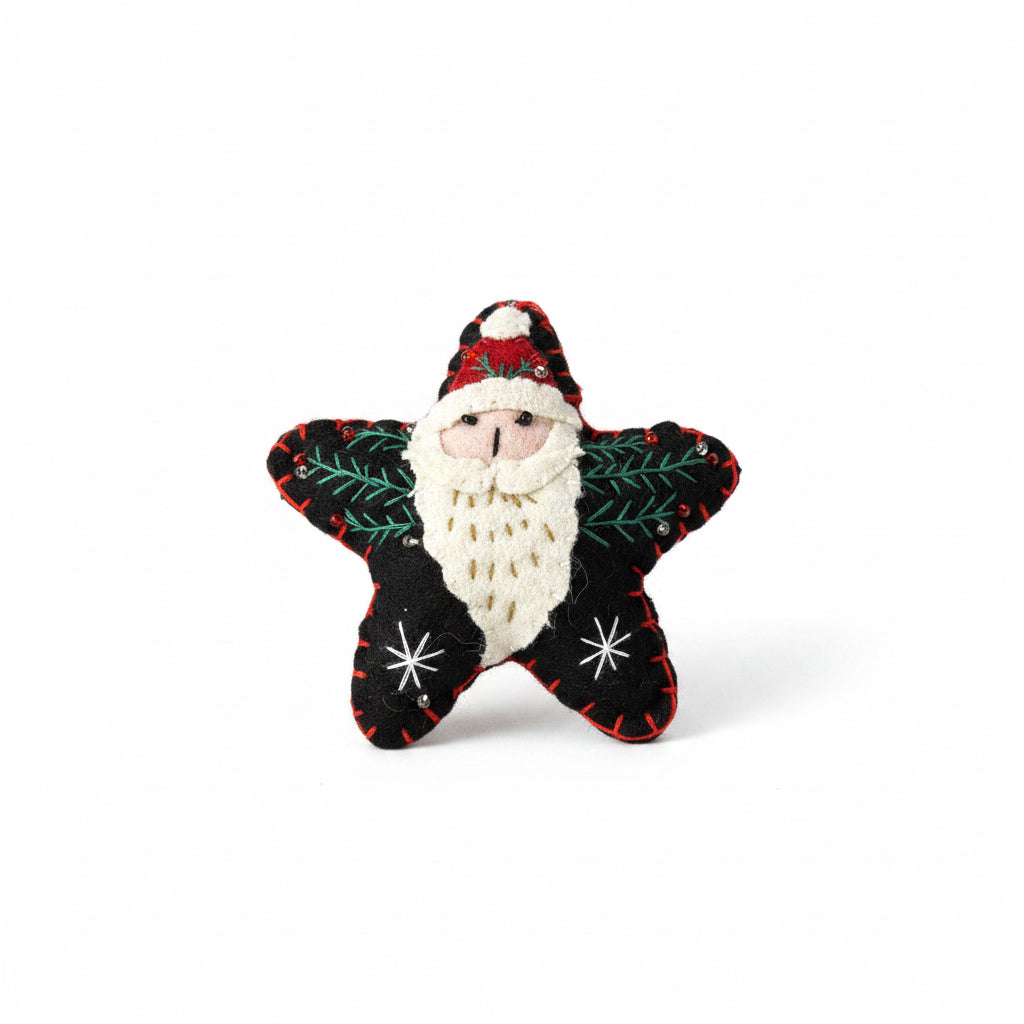 Santa star ornament