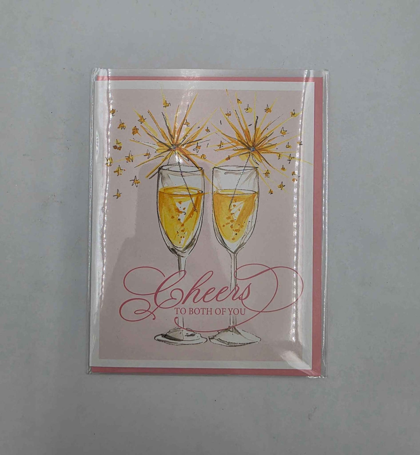 Cheer to You Both Champagne Flute Greeting Card
