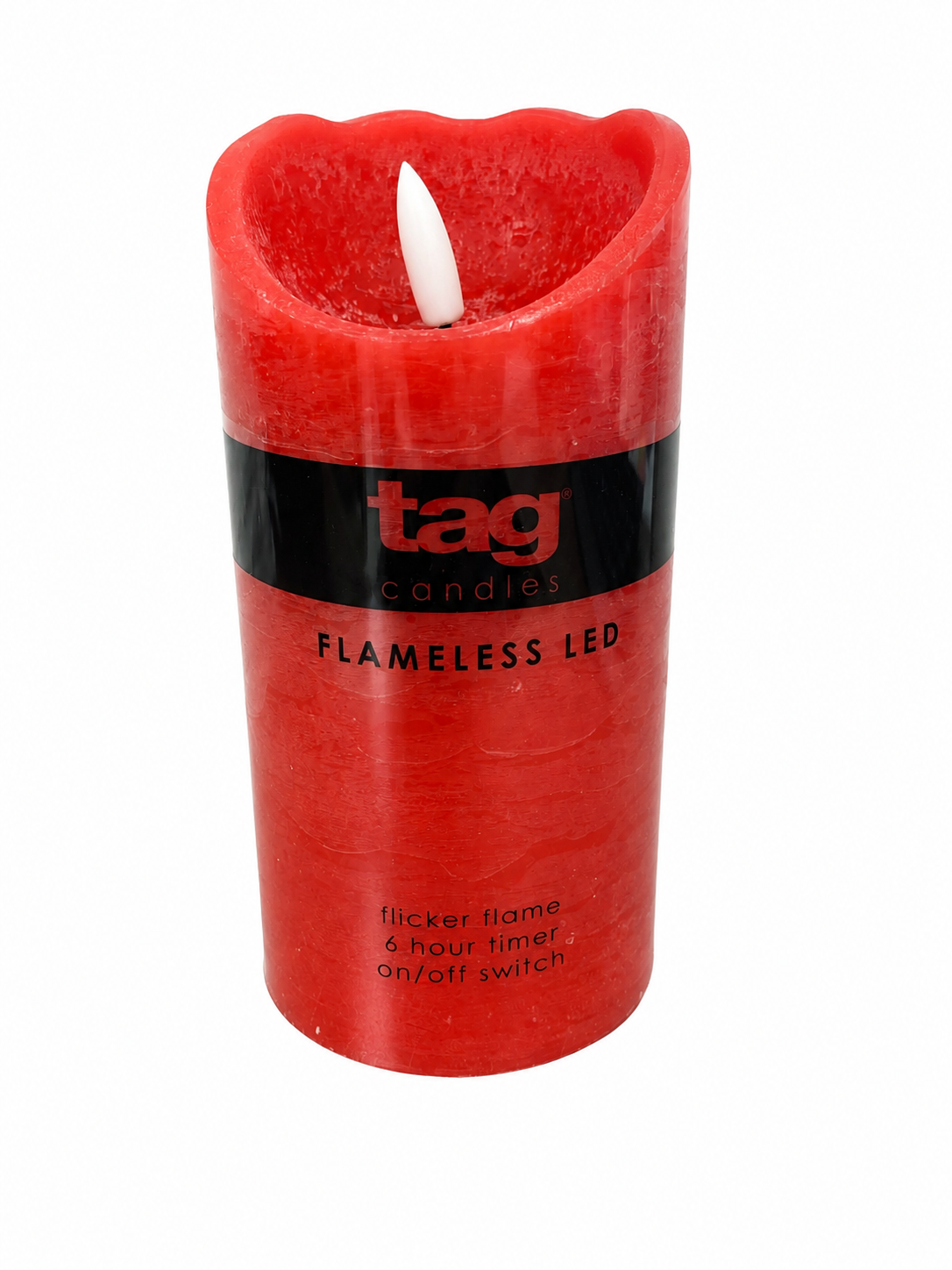 Weathered Led Pillar 3x6 - Red
