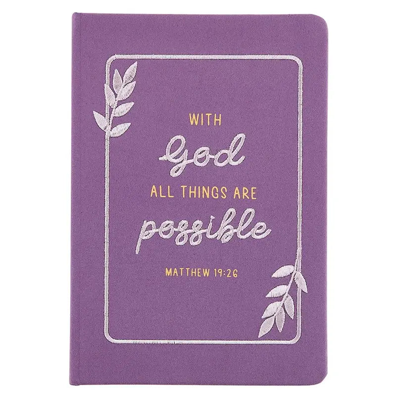 Embroidered Journal-All Things are Possible