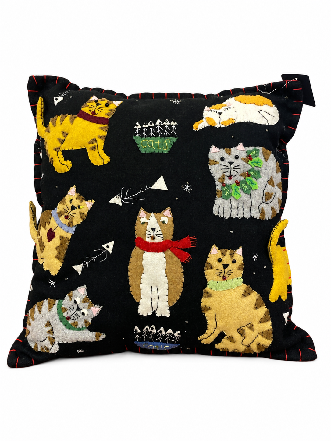 14x14 Black Pillow / Cats Pillow