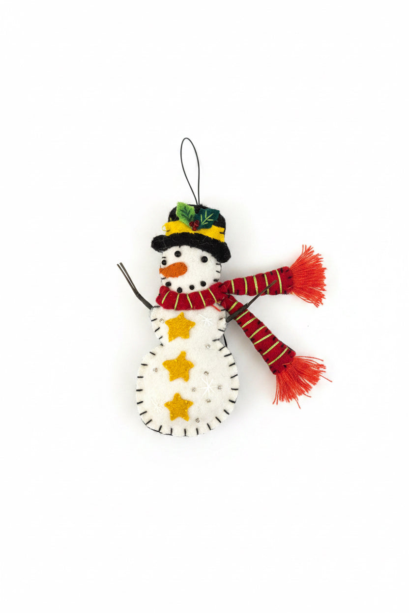Snowman with red scarf