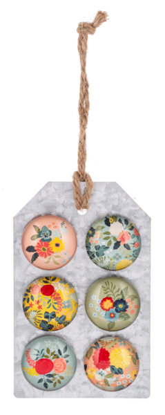 Imanes con diseño de flores (juego de 6 piezas)