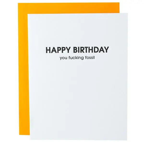 Tarjeta de feliz cumpleaños fósil