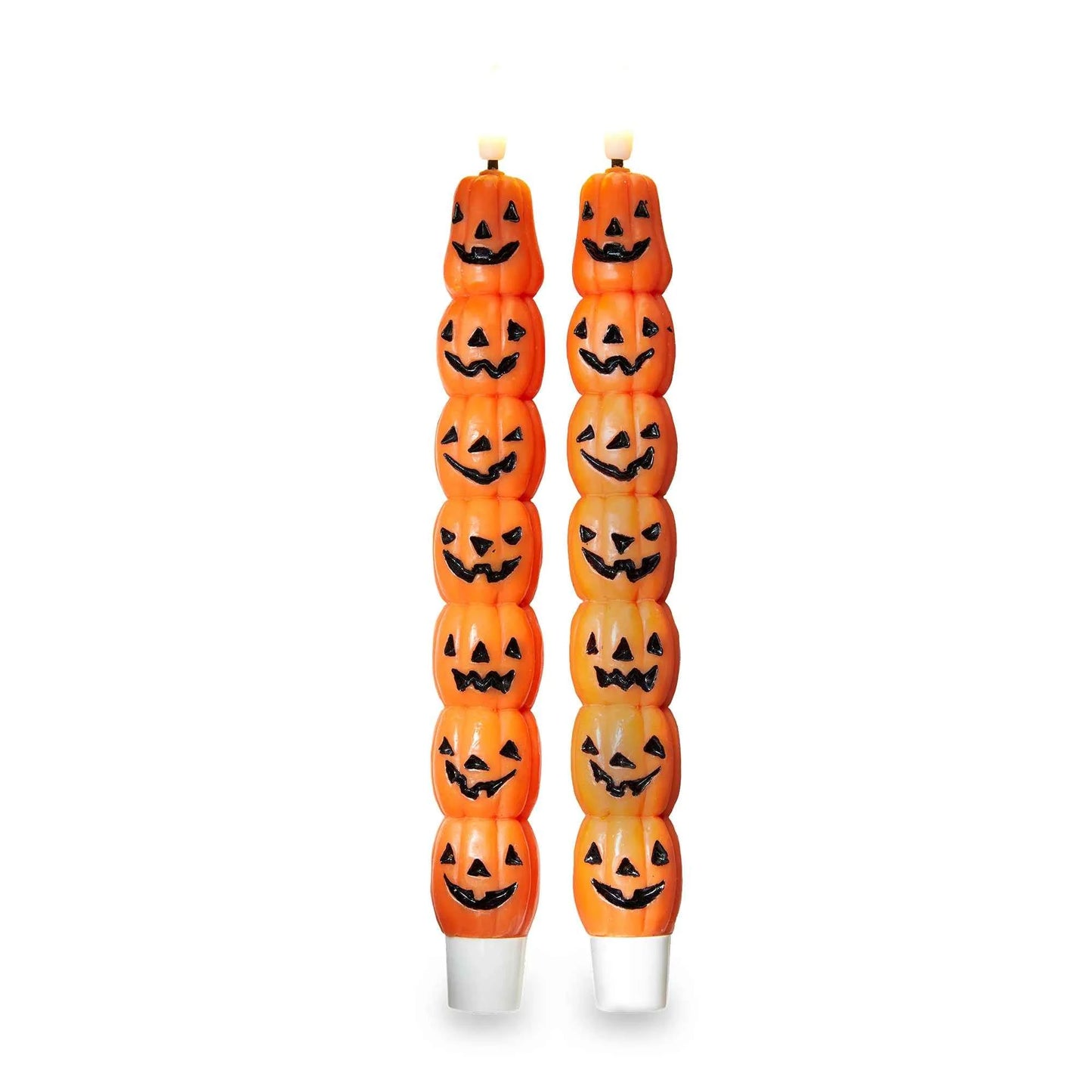 Jack-O-Lantern Led Tapers Set Of 2
