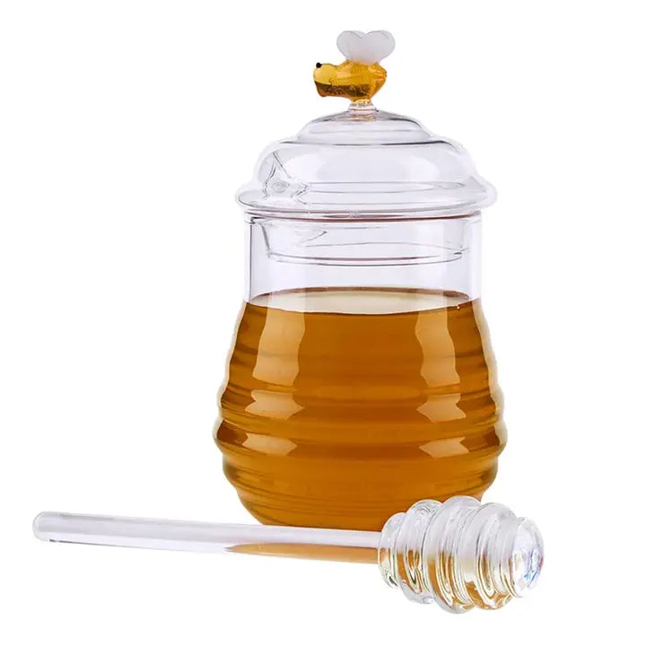 Glass Honey Jar & Dipper