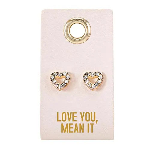 Heart Studded Earrings - Gold