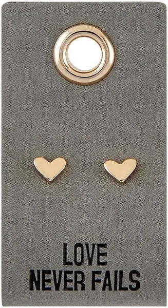 Love Never Fails Heart Earrings