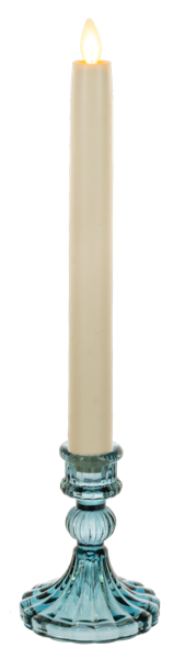 Blue Cut Glass Taper Holder