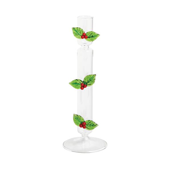 Holly Glass Taper Holder