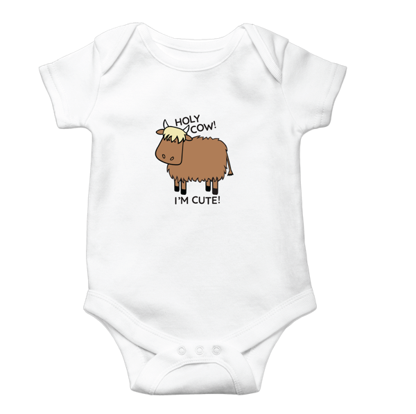Holy Cow Onesie-Highland Cow-3/6 Months