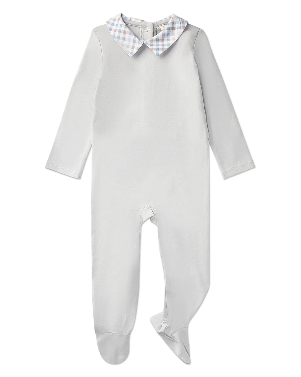 Baby and Toddler Boys Plaid-Collar Cotton Rich Footie