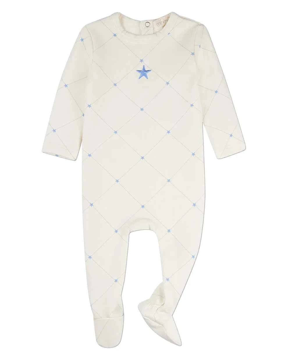 Baby Boys "Stars and Stitching" Cotton/Rayon-Blend Footie