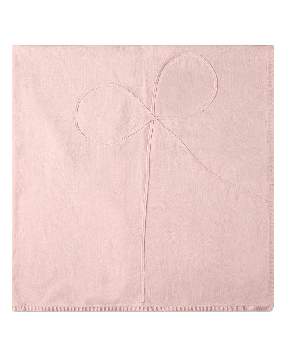 Baby Girls 100% Cotton Fine-Gauge Knit Blanket with Tonal Knit Bow