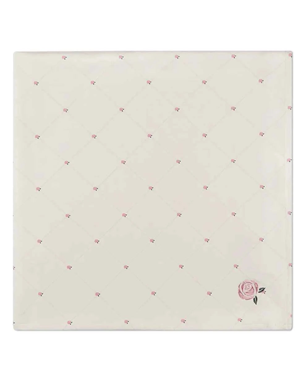 Baby Girls "Rosettes and Stitching" Cotton/Rayon-Blend Swaddle Blanket