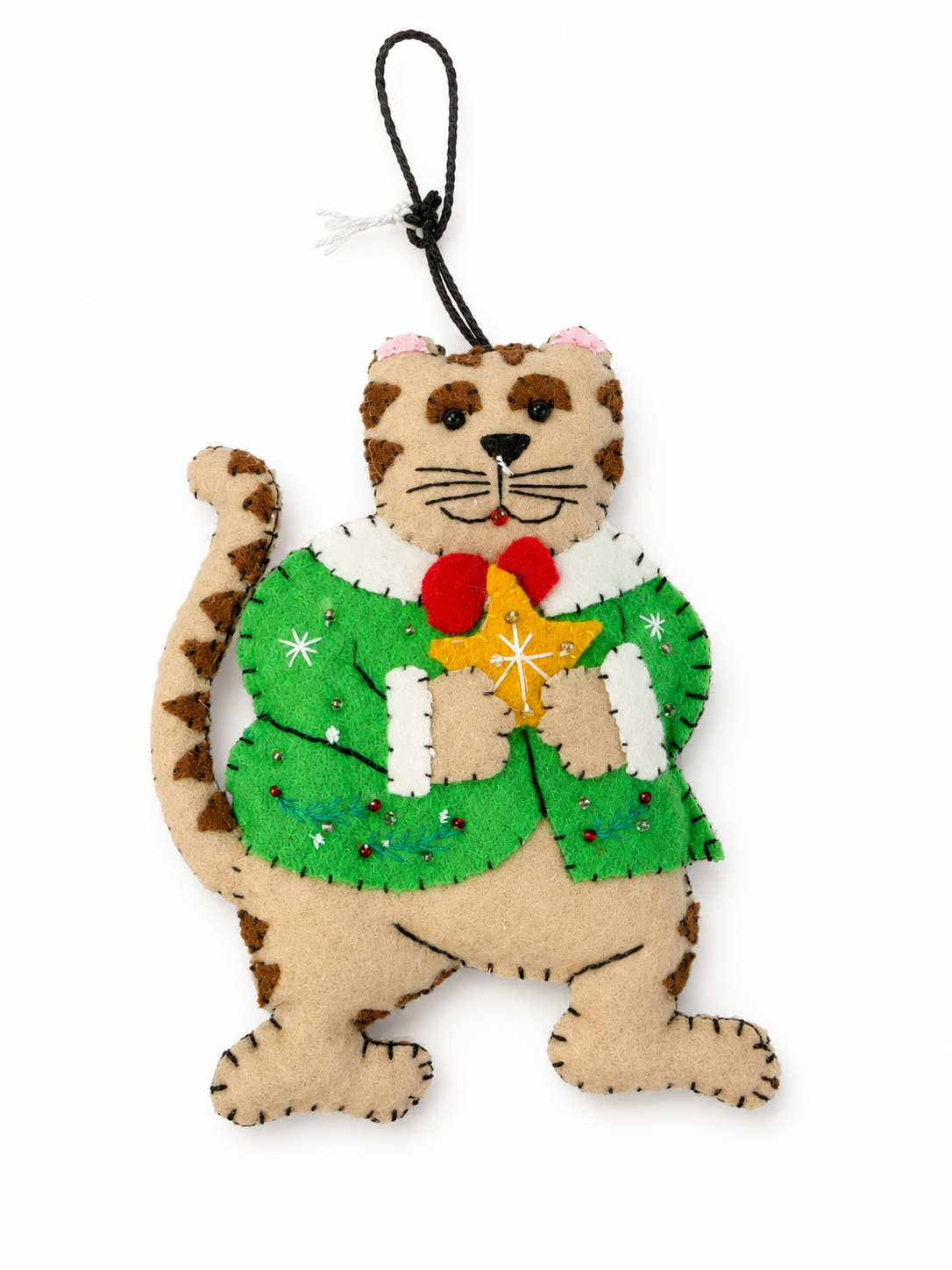 Adorno de gato con estrella mediano