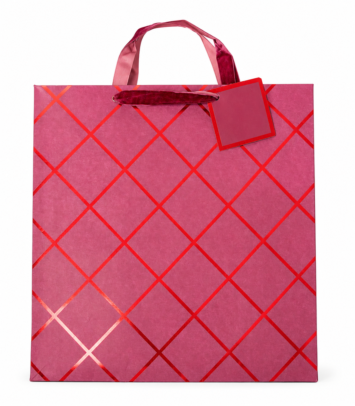 Bolsa de regalo cuadrada grande Ruby Radiance