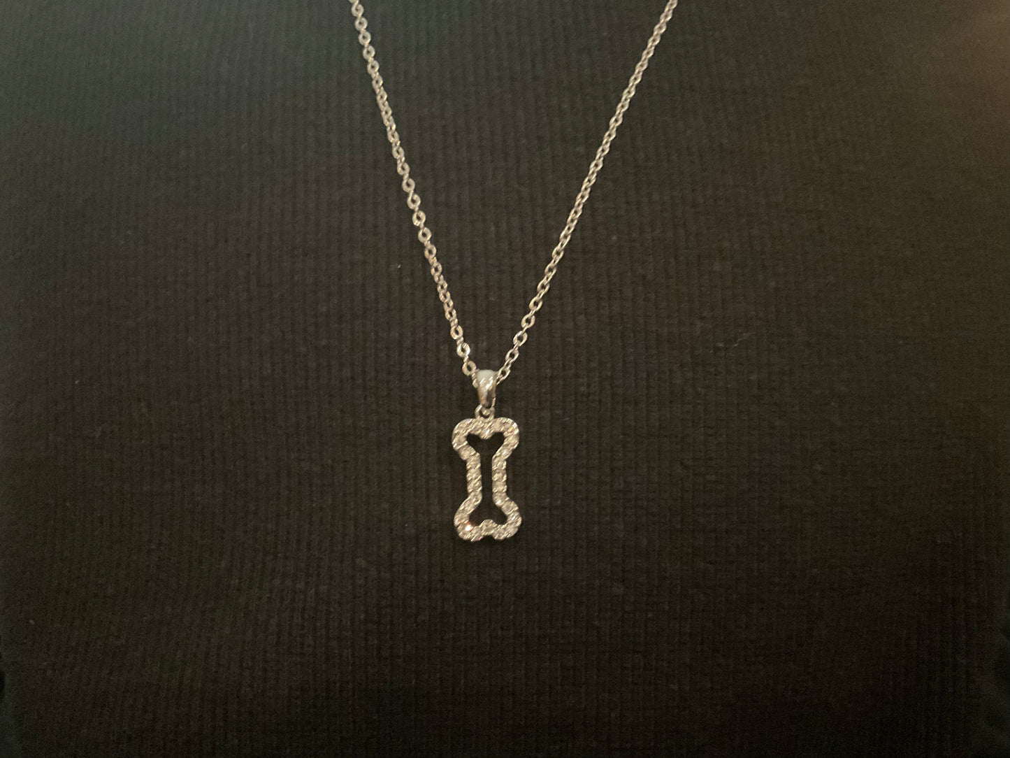 Mini Silver Dog Bone Necklace