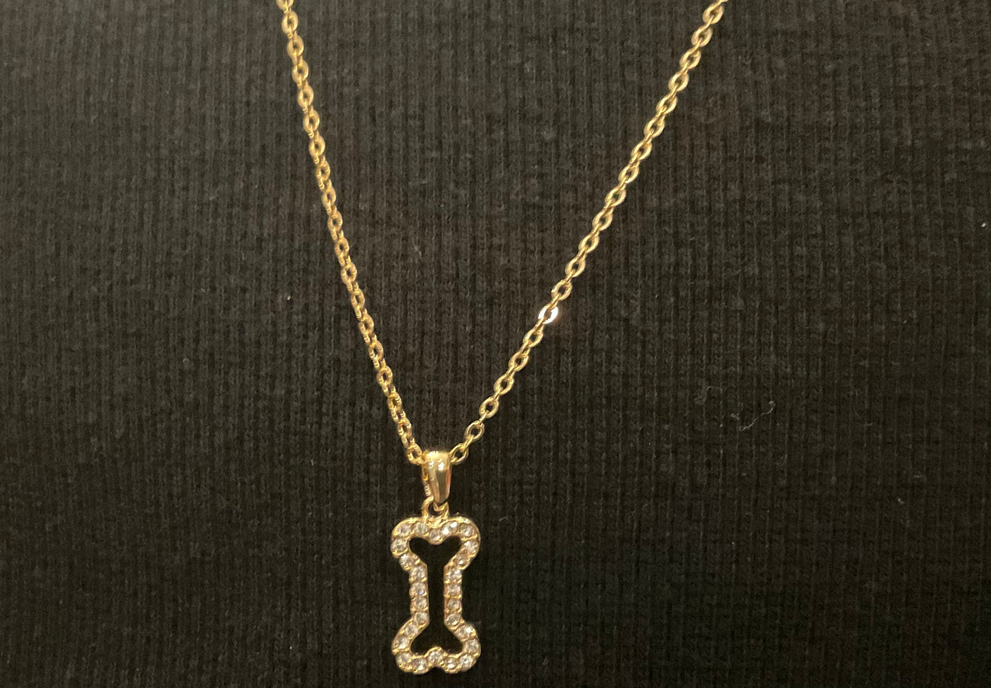 Mini Gold Dog Bone Necklace