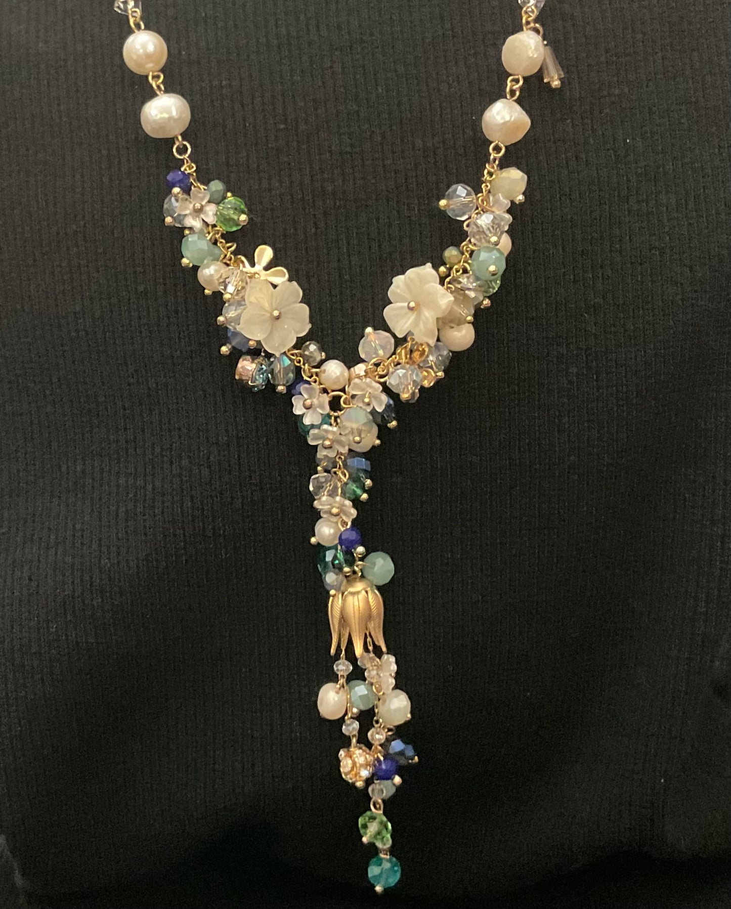 Handmade Floral beads crafted necklace