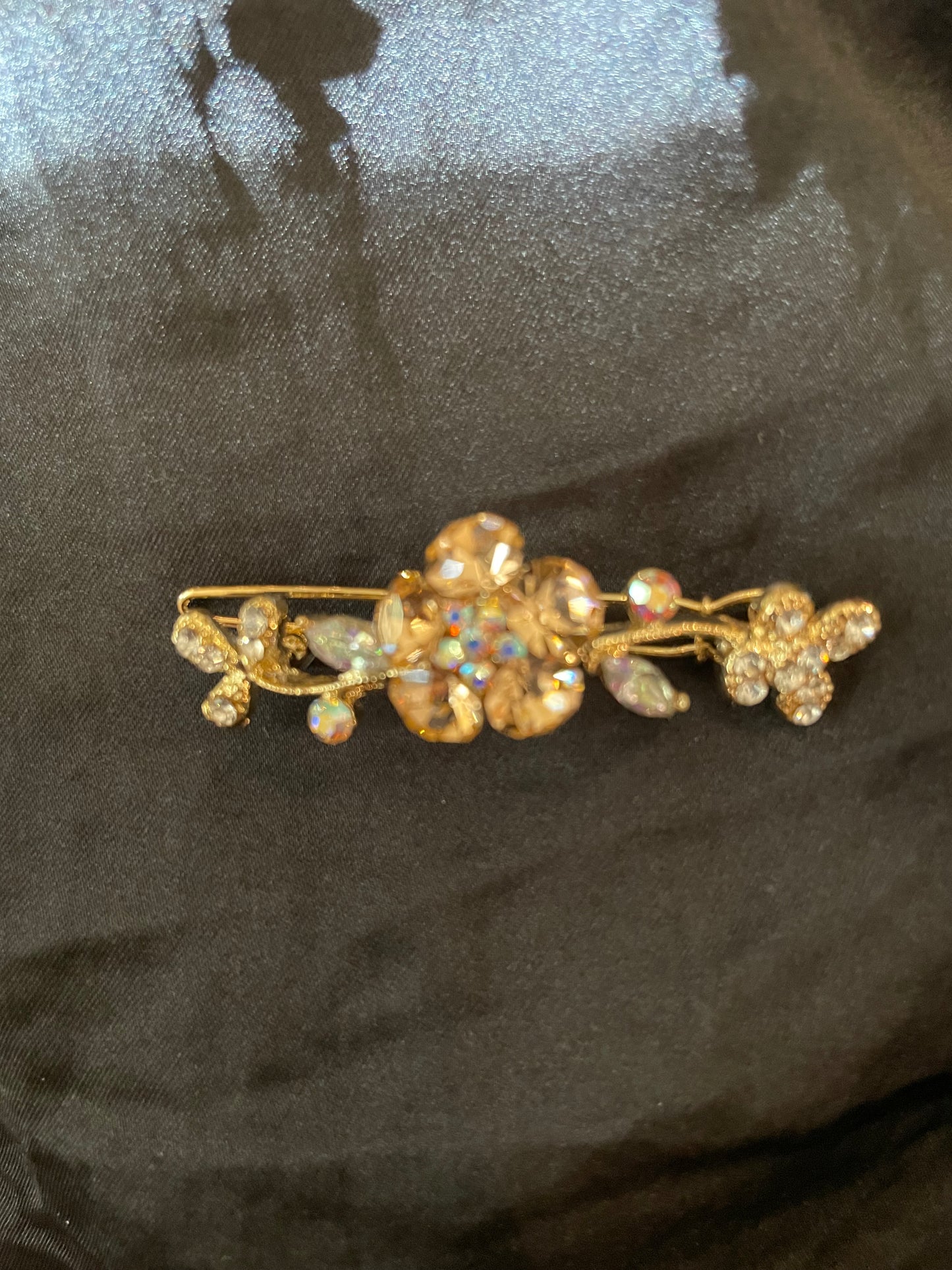 Hair Clip with Peach crystals