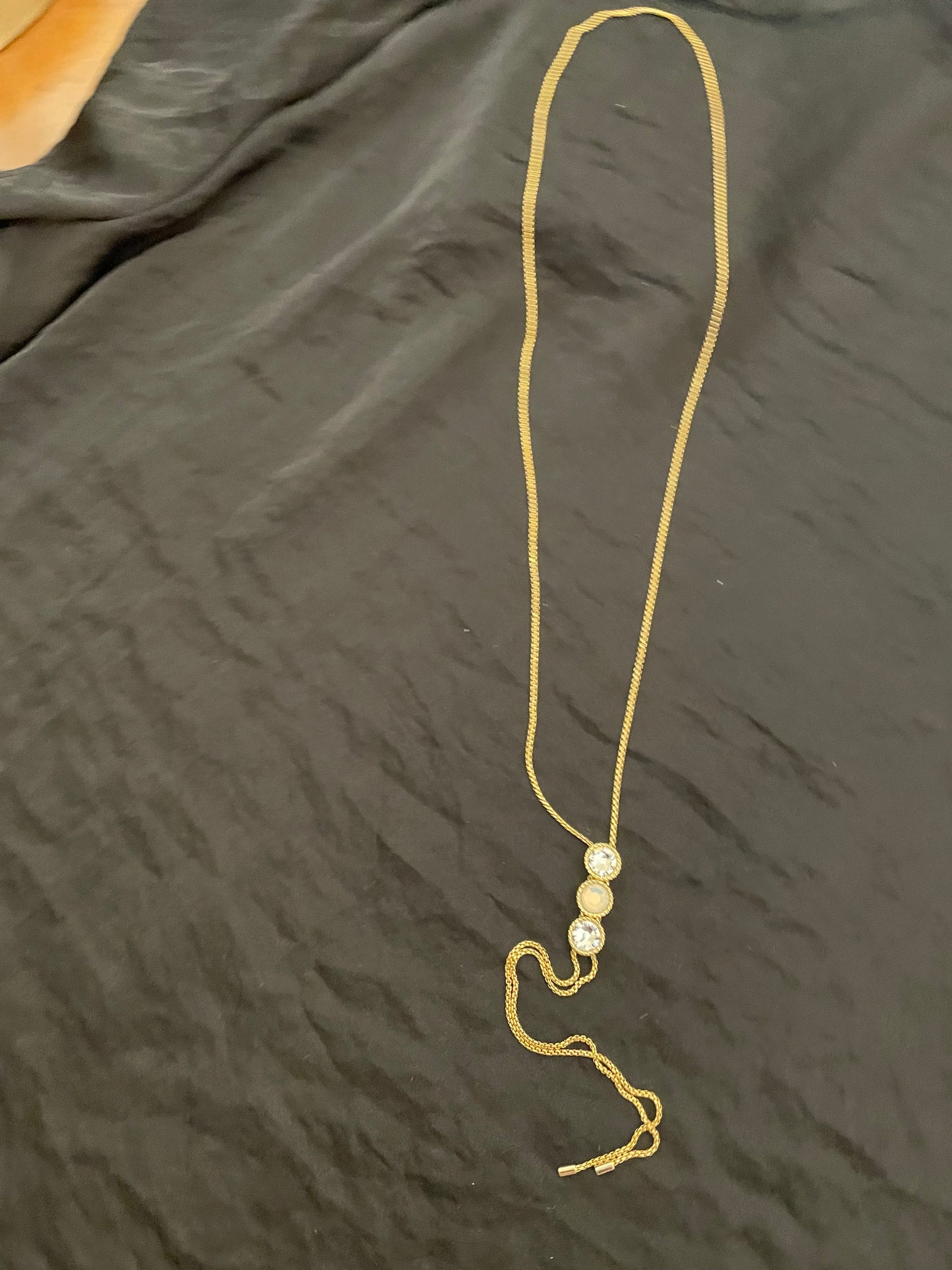 Gold Necklace With Clear Opal pendant