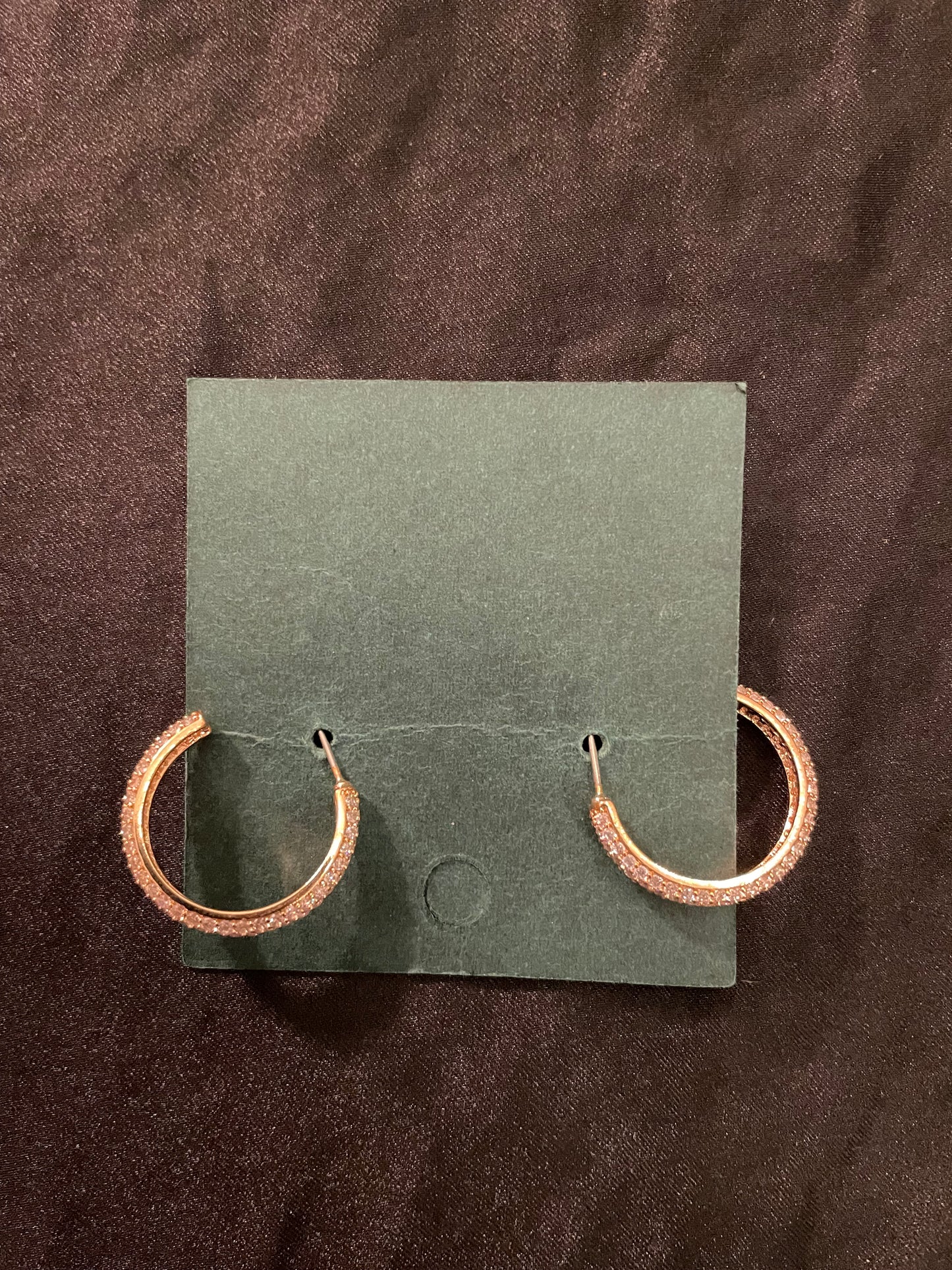 E Gold CZ Hoop