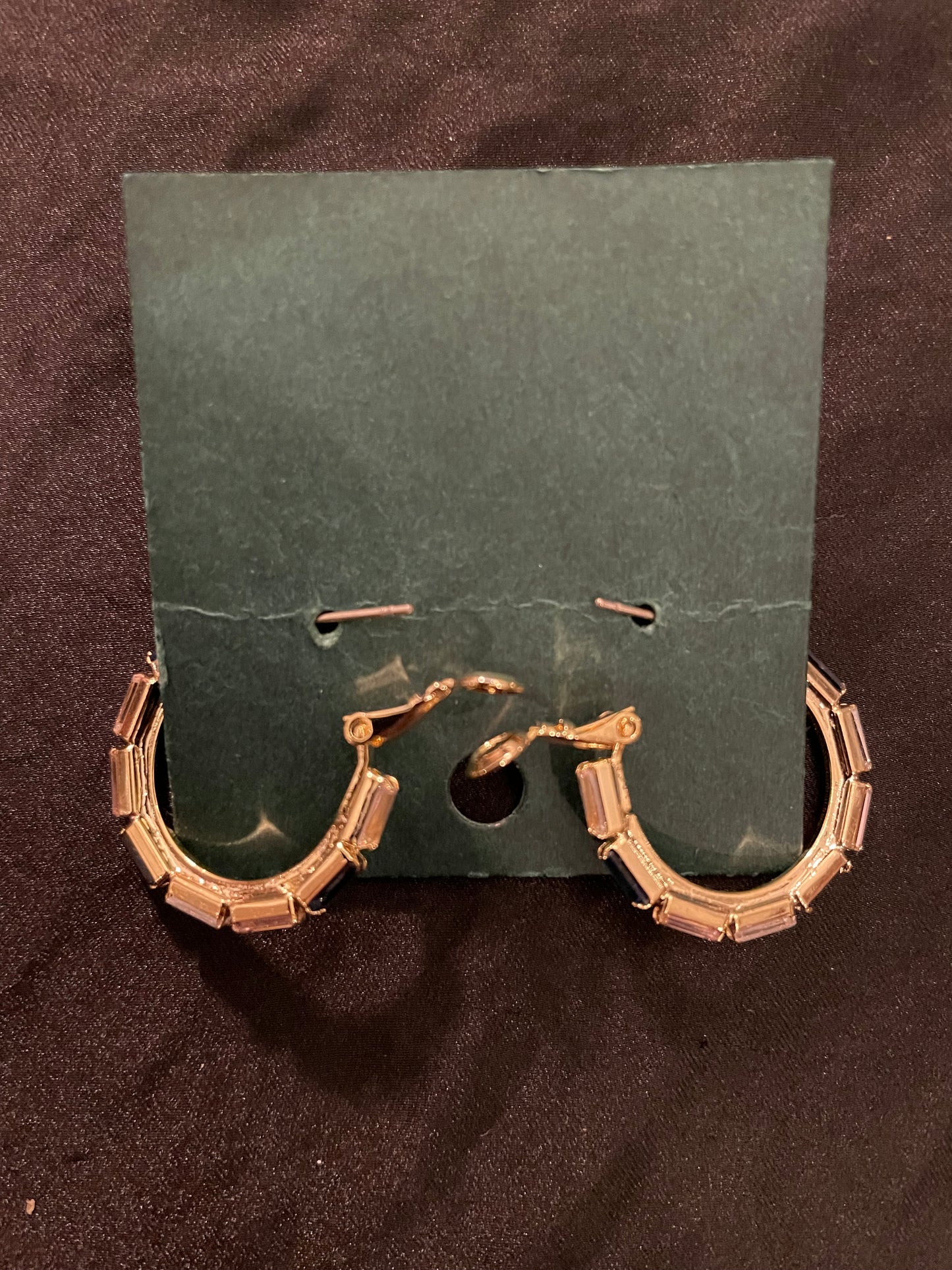 Cubic Zirconia in Gold Hoop Earrings