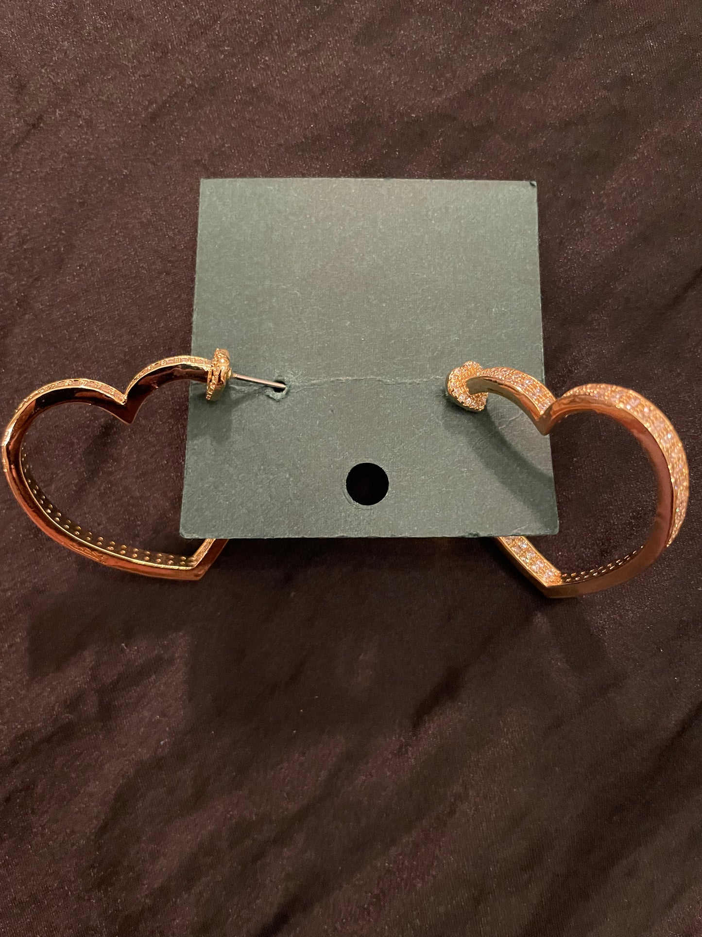 Gold Skelton Heart Shaped Gold Earrings