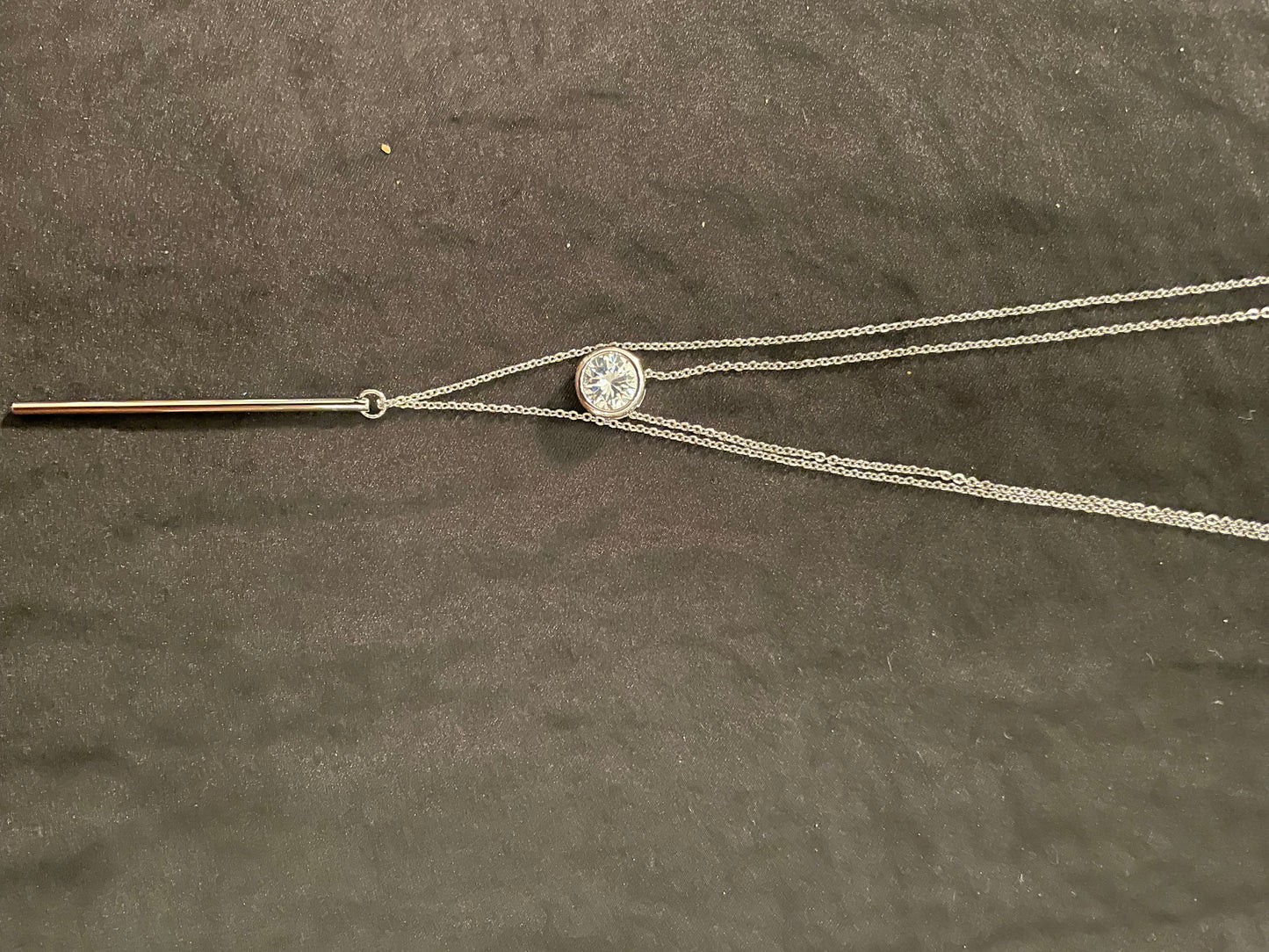 Silver Double Y Necklace