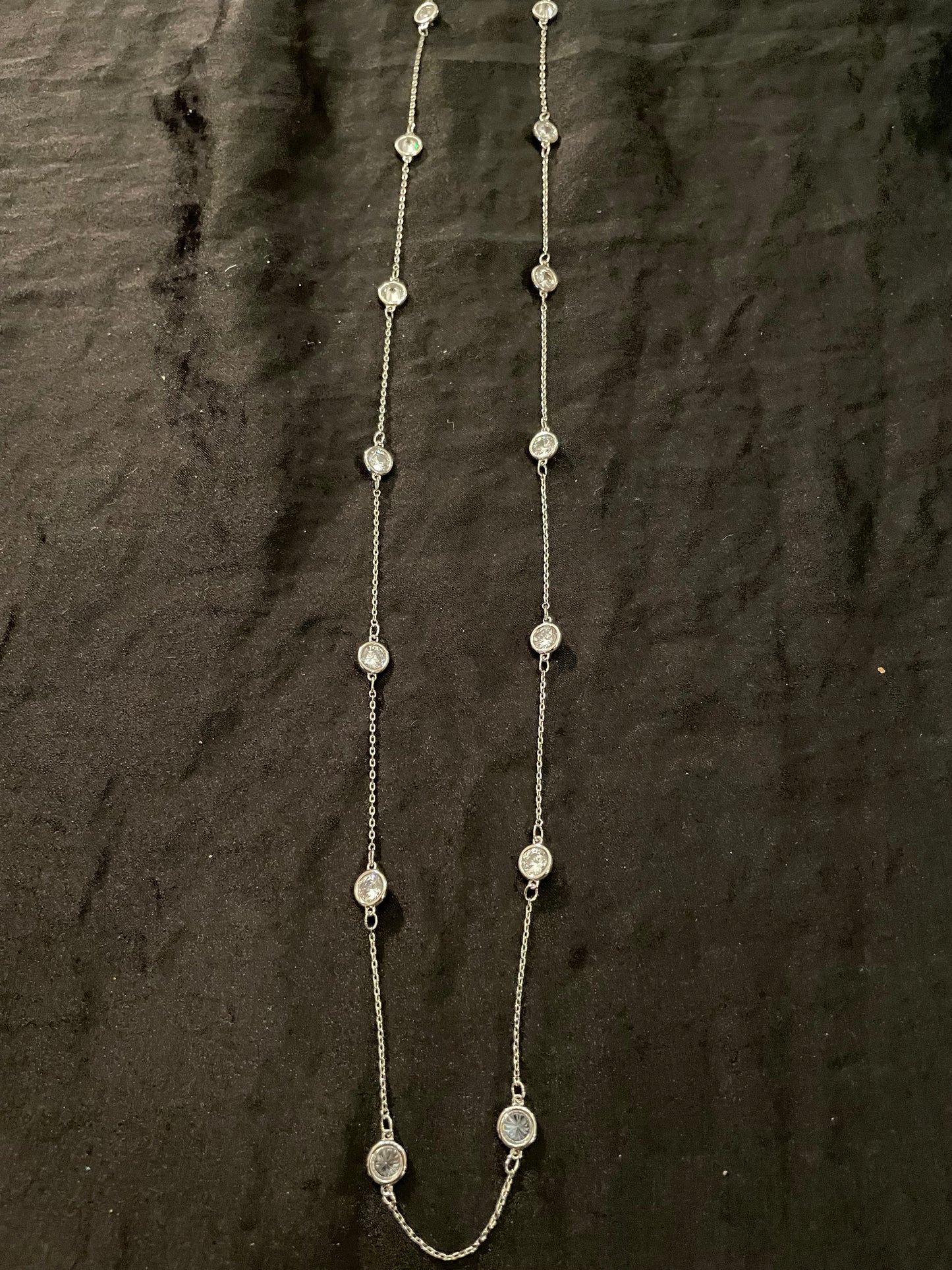 Cubic Zirconia Chain Link Necklace