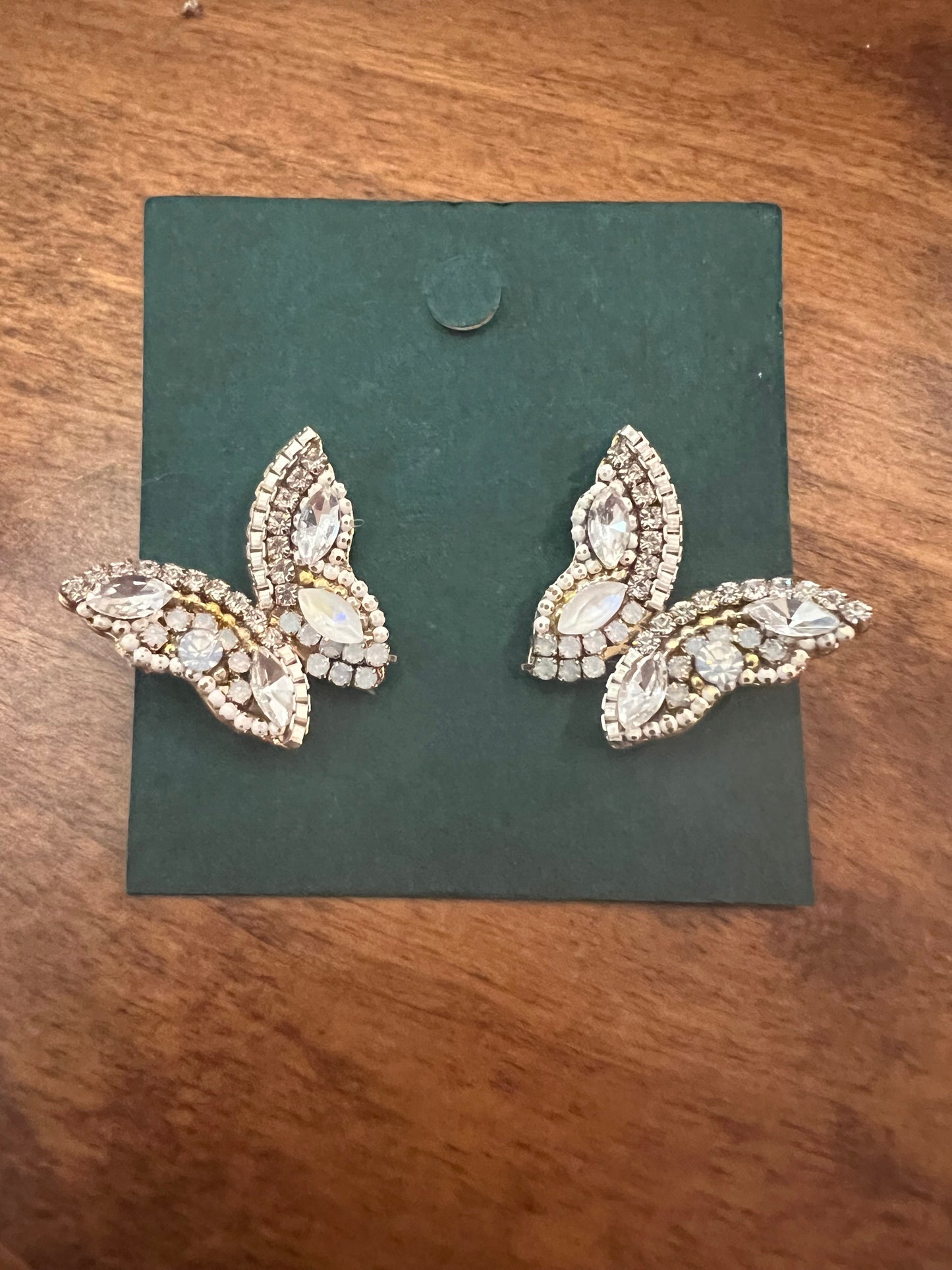 Handmade White Butterfly Earrings