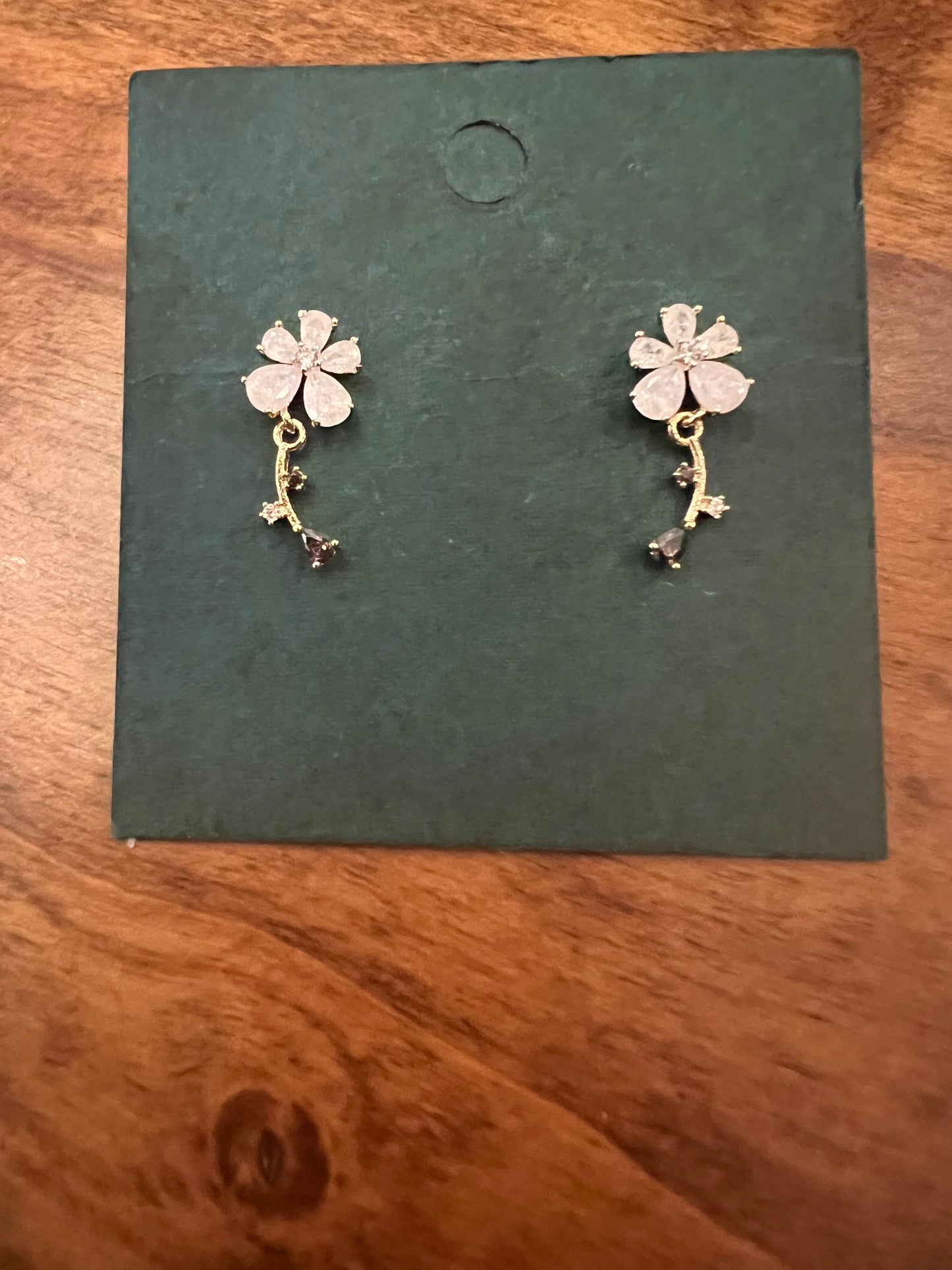 Blue and Clear Crystal Post Earrings