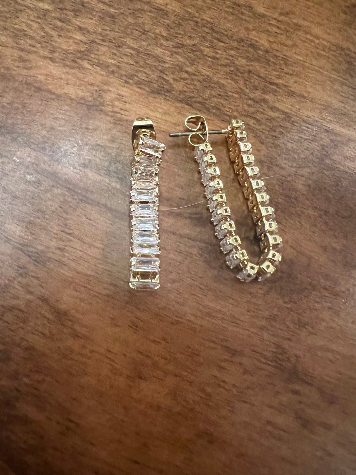 E Gold CZ Hoop