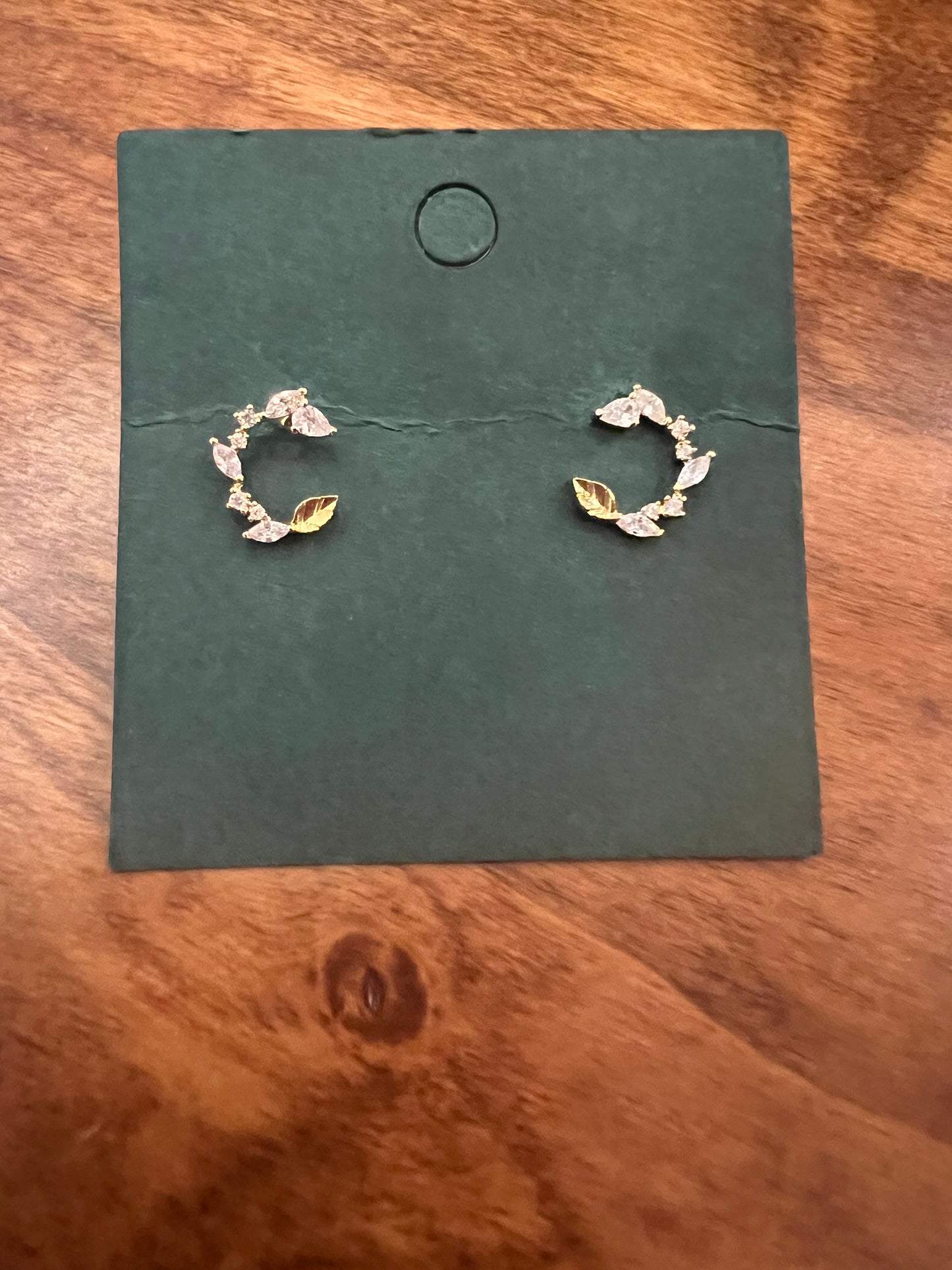 E Gold CZ Crescent