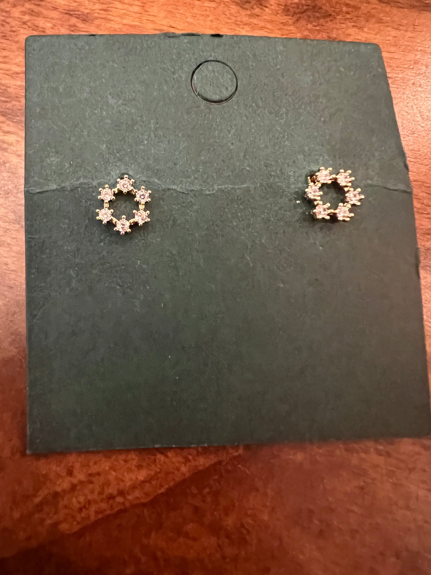 Silver Cubic Zirconia Mini Wreath Earrings